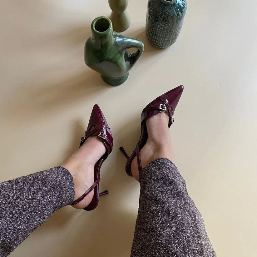 Sandales à talons boucle croisée