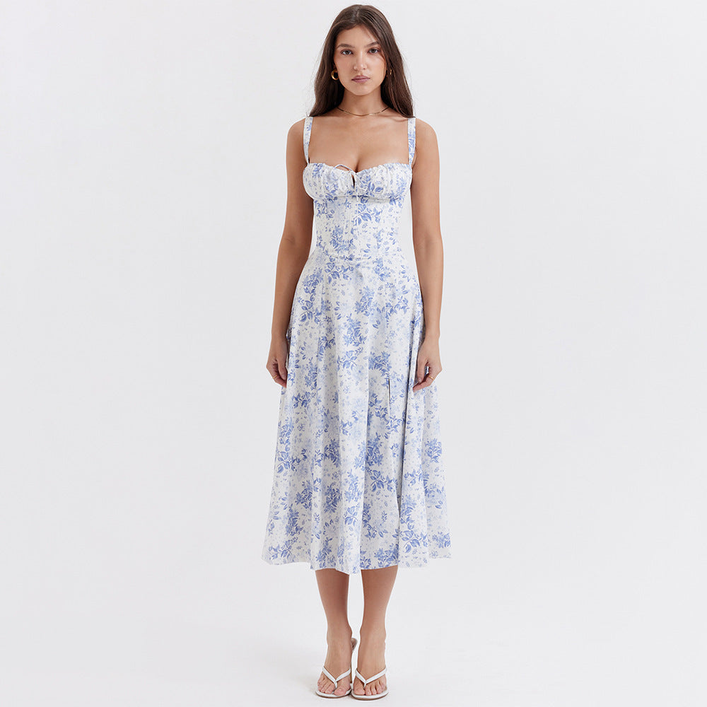 Robe moulante à bretelles croisées