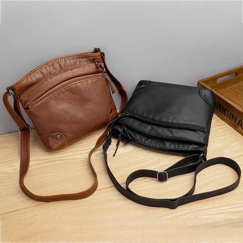 Sac rétro en cuir délavé