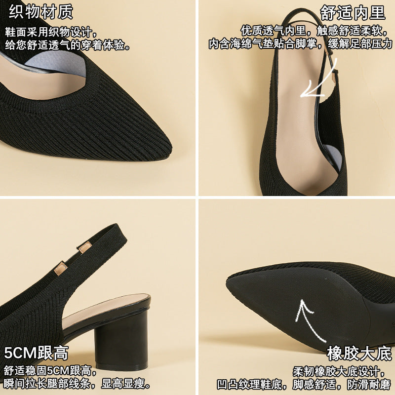 Sandales à talons épais et bout fermé