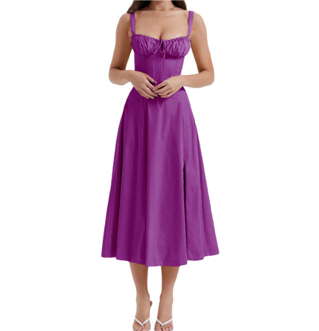 Robe moulante à bretelles croisées