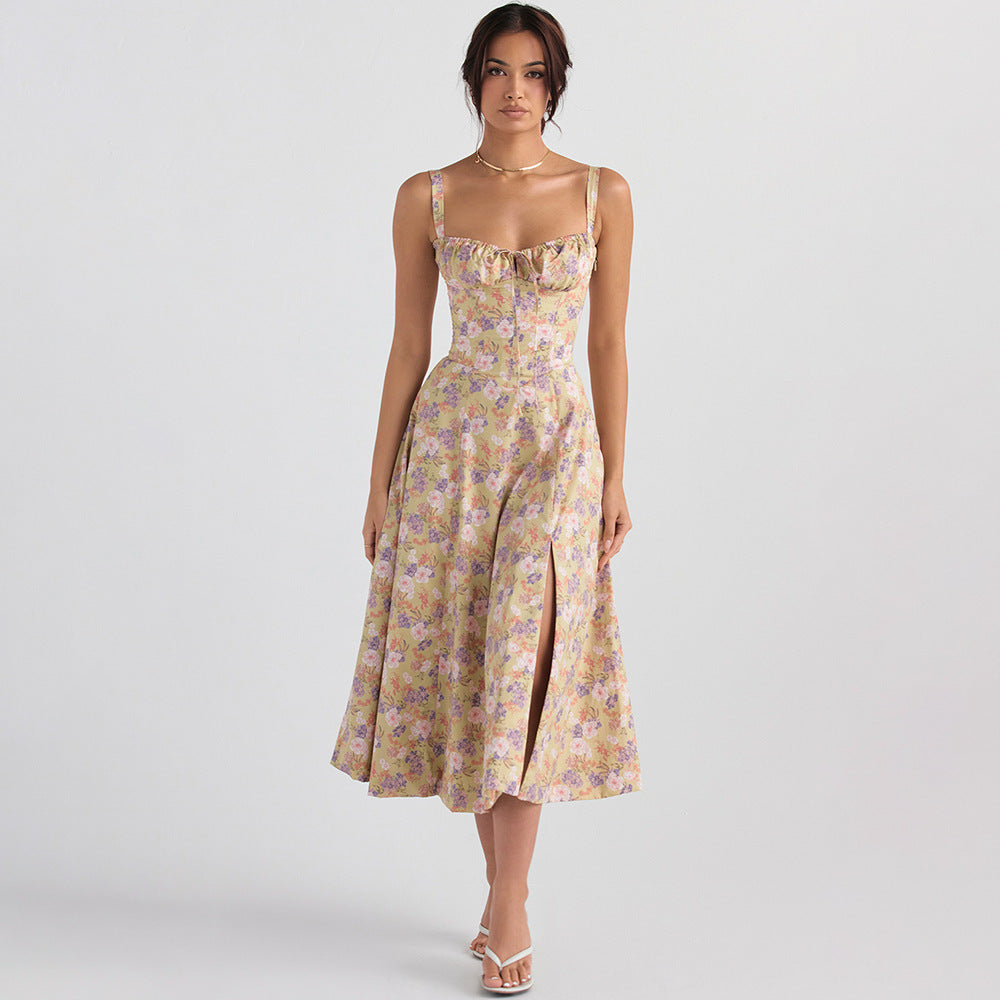 Robe moulante à bretelles croisées