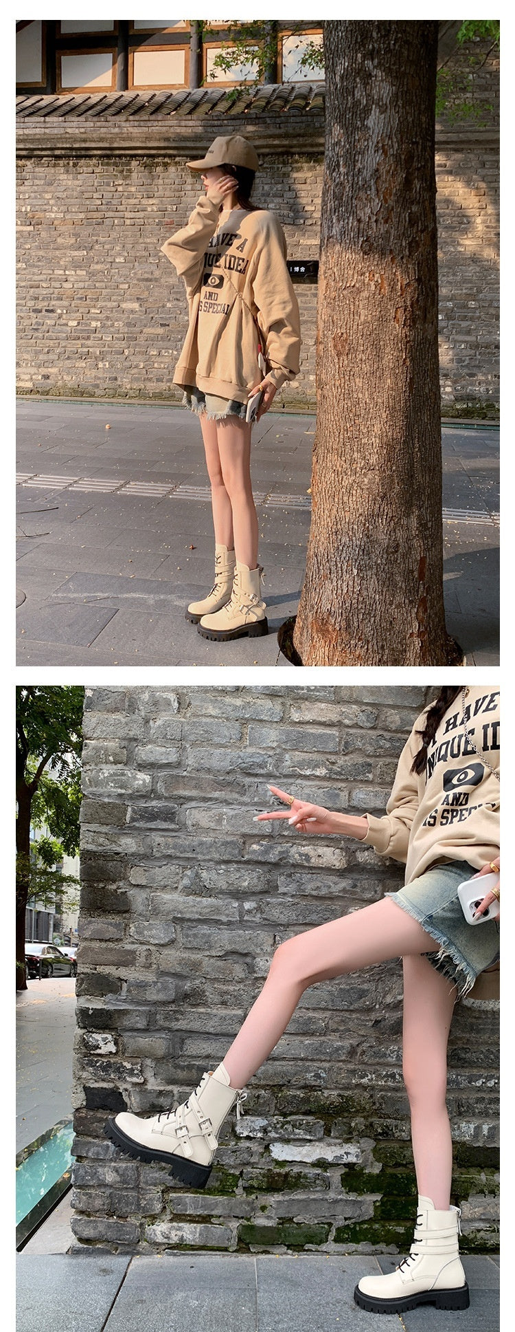 Petites bottes de moto à semelle épaisse