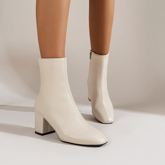 Bottes à bout pointu à talons épais